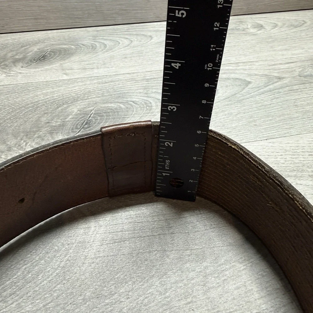 Doppia Italy Leopard Haircalf Leather Belt Western Buckle Sz 70/28